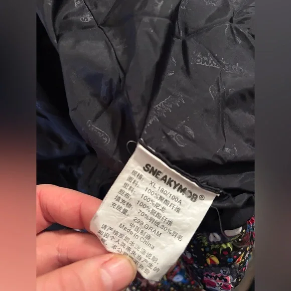 Sneaky Mob “Urban, French & Maniac” • Statement Art Puffer Jacket • Women’s XL - Picture 9 of 12